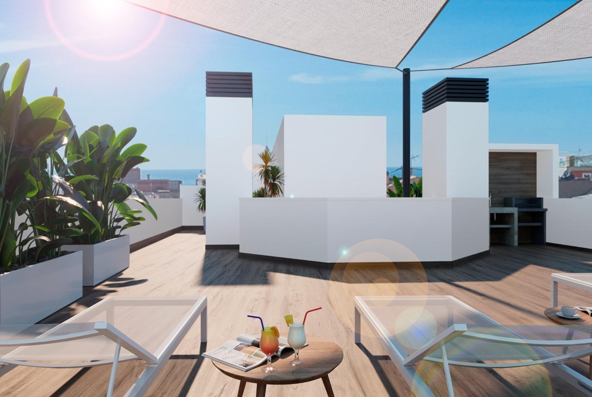 NEW BUILDING 200 METERS FROM PLAYA DEL CURA. WITH COMMUNITY POOL. GYM. SAUNA AND CHILL-OUT AREA.