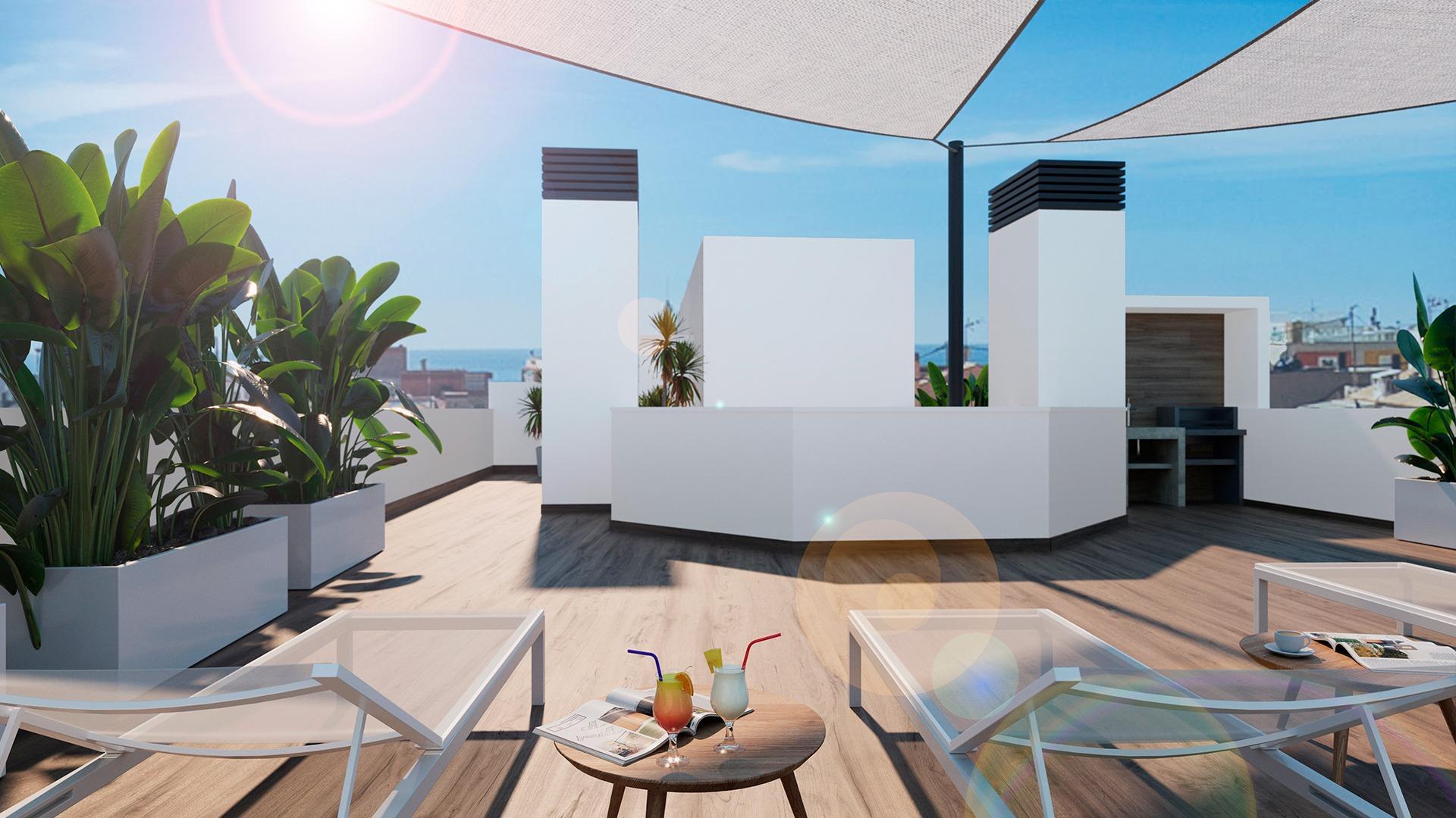 NEW BUILDING 200 METERS FROM PLAYA DEL CURA. WITH COMMUNITY POOL. GYM. SAUNA AND CHILL-OUT AREA.