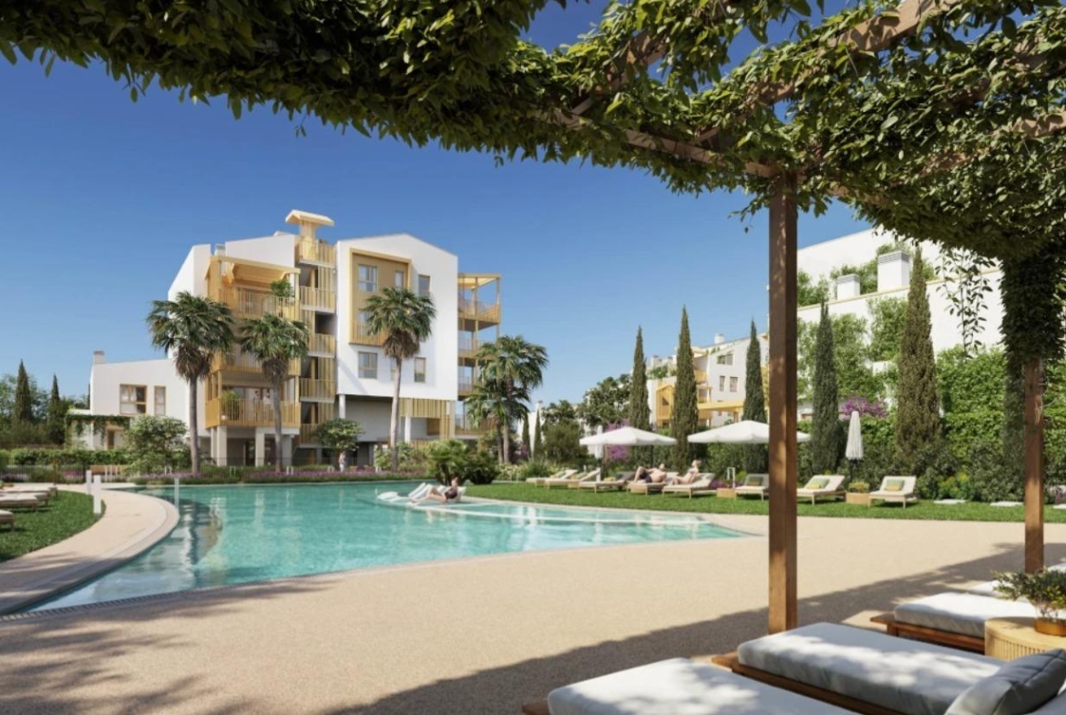 Newly built sustainable homes next to the sea