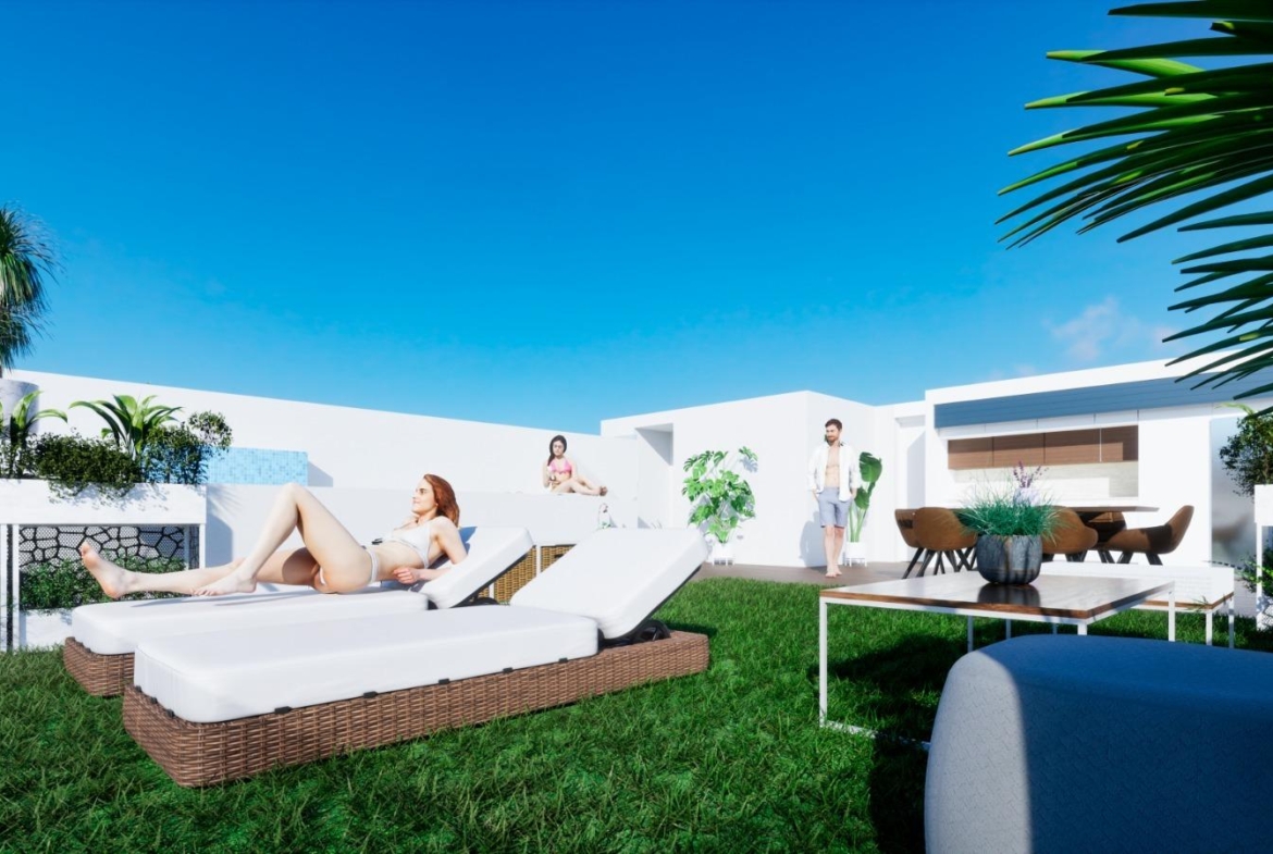 OBRA NUEVA. RESIDENCIAL PRIVADA EN BENIJOFAR. 2 DORM. 2 BAÑOS. TERRAZA 16 M2. PISCINA.
