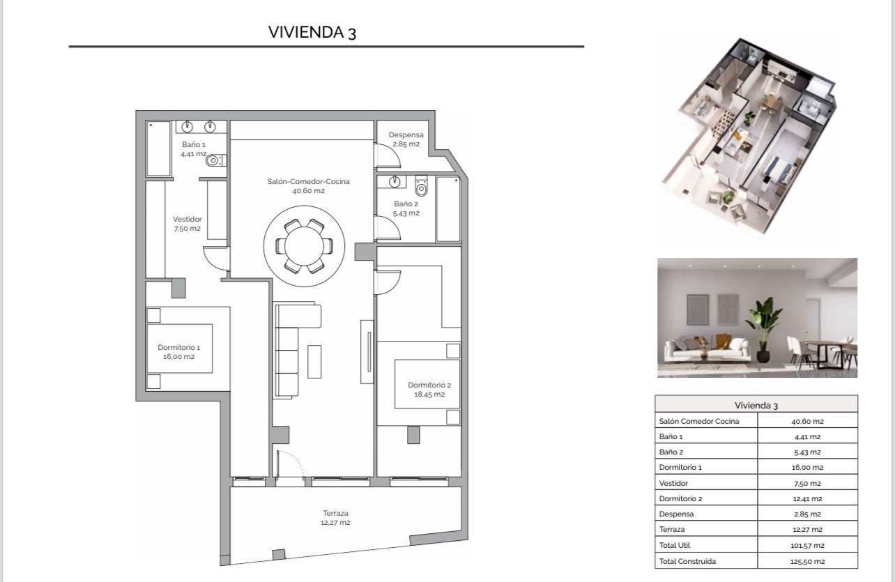 OBRA NUEVA! APPARTAMENTO EN LA 2 LINEA DEL MAR. CON TRASTERO. 2 DORM. 2 BAÑOS. 125 M2.