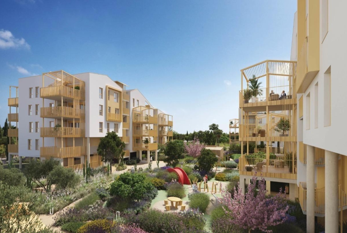 Newly built sustainable homes next to the sea