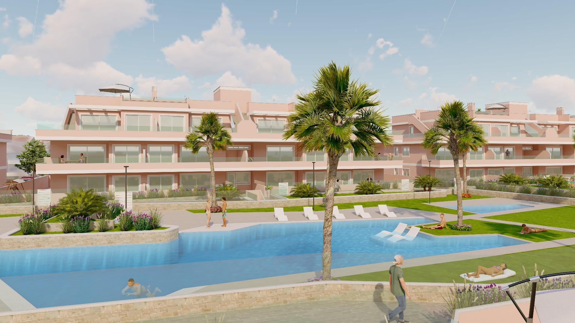 APARTAMENTOS DE OBRA NUEVA EN PILAR DE LA HORADADA CON GARAJE INCLUIDO. 100 M2.TERRAZAS DE 25 M2. 3 DORM. 2 BAÑOS. PISCINA.