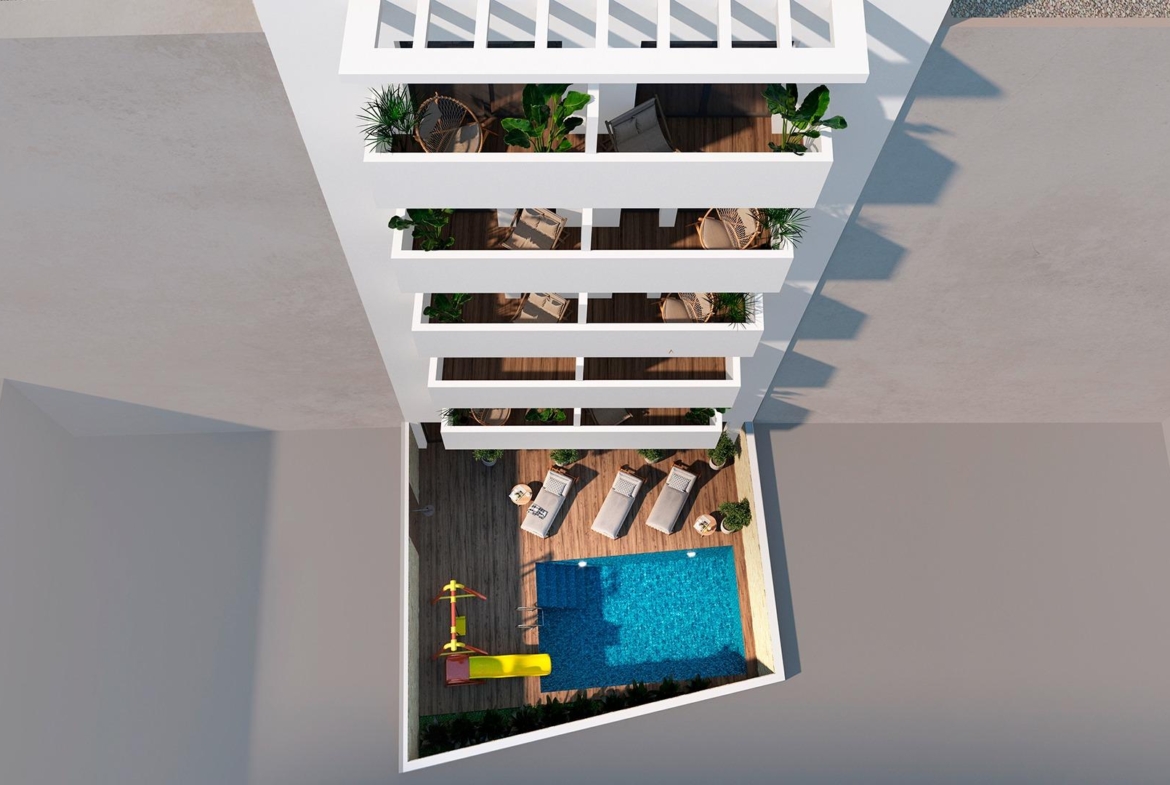 NEW BUILDING 200 METERS FROM PLAYA DEL CURA. WITH COMMUNITY POOL. GYM. SAUNA AND CHILL-OUT AREA.
