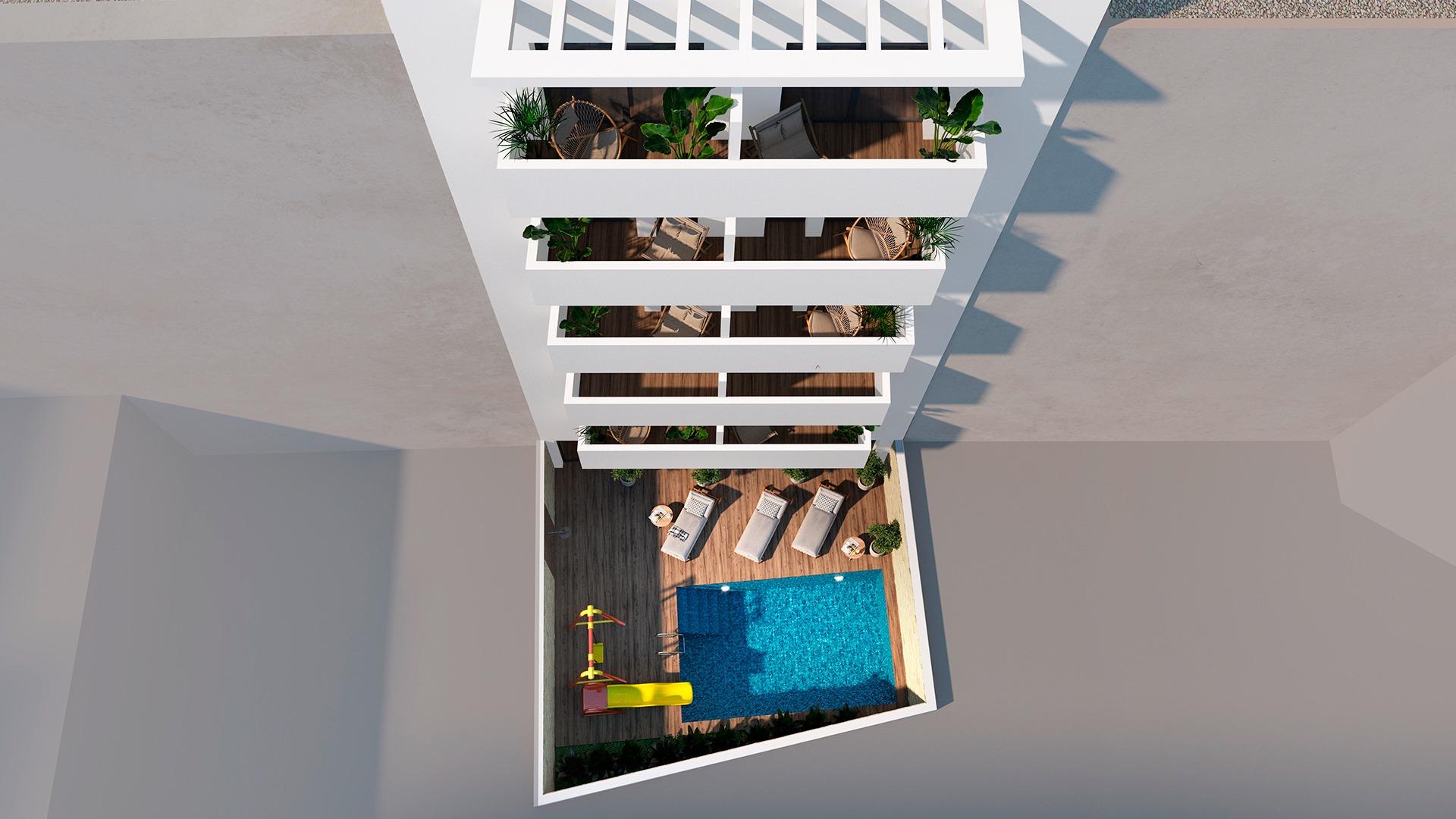 NEW BUILDING 200 METERS FROM PLAYA DEL CURA. WITH COMMUNITY POOL. GYM. SAUNA AND CHILL-OUT AREA.