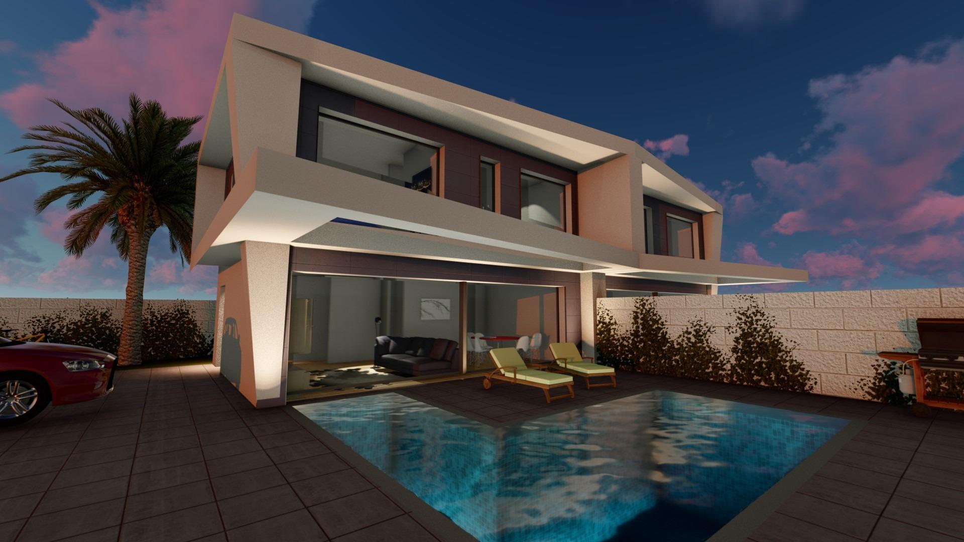 NEW BUILD IN GRAN ALACAN! SEMI-DETACHED VILLAS MODEL LINDA. 3 BEDROOMS. 3 BATHROOMS. WITH PARKING AND POOL.