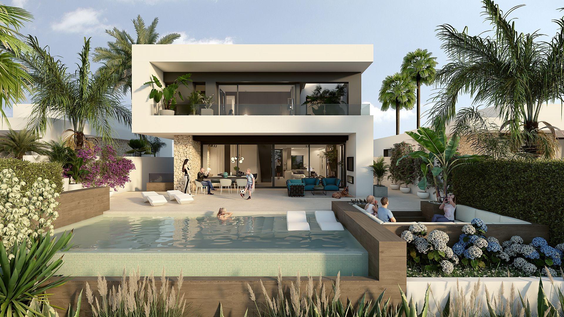 3-2-86 VILLAS DE LUJO EN ALGORFA. 204M2 DE CASA. 510M2 PARCELA. TERRAZA 180M2. SOTANO 195M2. 3 DOR. 3 BAÑOS