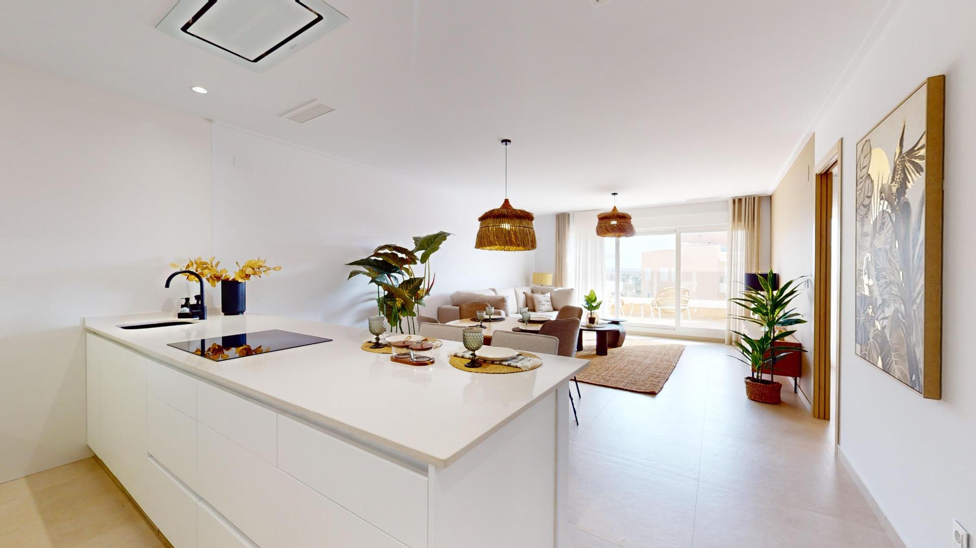 APARTAMENTOS DE OBRA NUEVA EN PILAR DE LA HORADADA CON GARAJE INCLUIDO. 100 M2.TERRAZAS DE 25 M2. 3 DORM. 2 BAÑOS. PISCINA.
