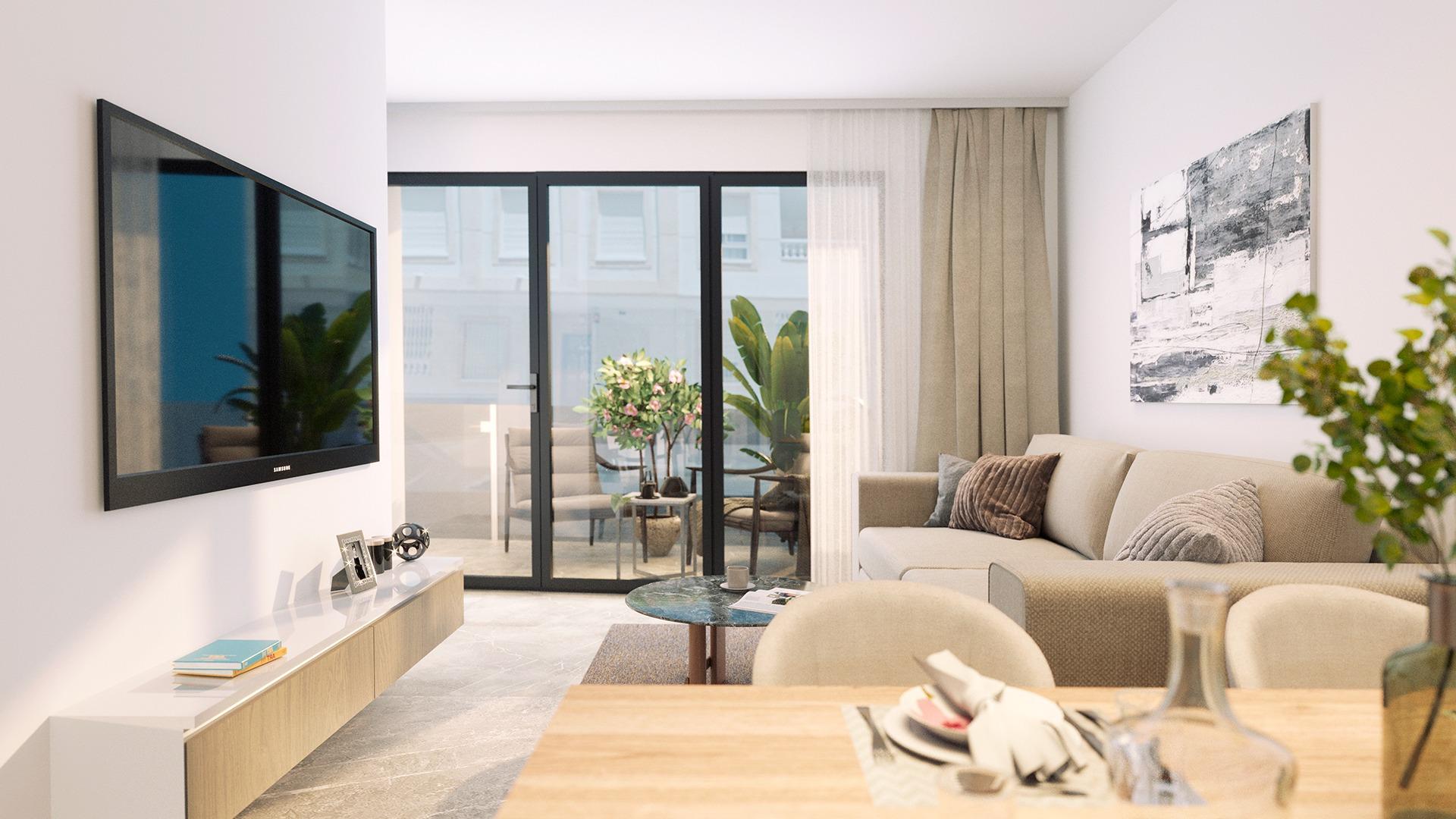 NEW BUILDING 200 METERS FROM PLAYA DEL CURA. WITH COMMUNITY POOL. GYM. SAUNA AND CHILL-OUT AREA.