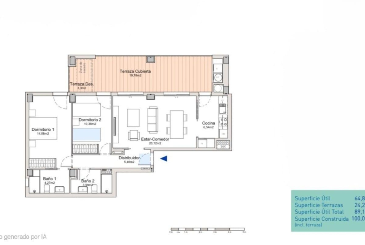 RESIDENCIAL ITACA, en Pau 5, bonito apartamento con gran terraza
