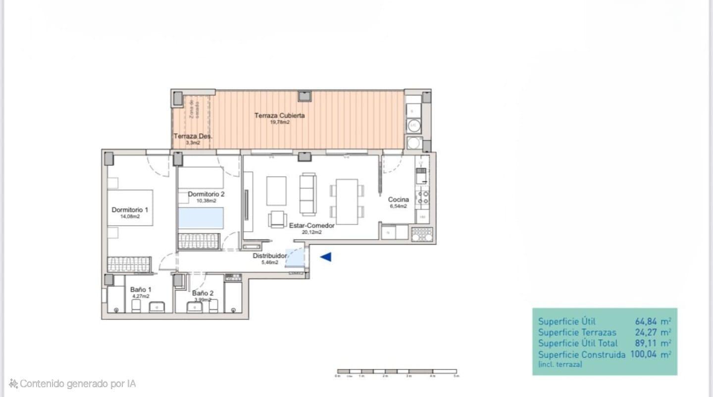 3-33-58 RESIDENCIAL ITACA, en Pau 5, bonito apartamento con gran terraza