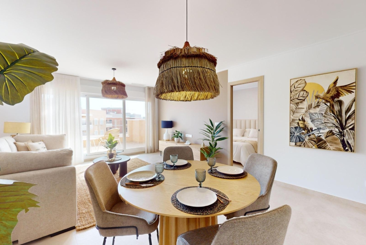 APARTAMENTOS DE OBRA NUEVA EN PILAR DE LA HORADADA CON GARAJE INCLUIDO. 100 M2.TERRAZAS DE 25 M2. 3 DORM. 2 BAÑOS. PISCINA.