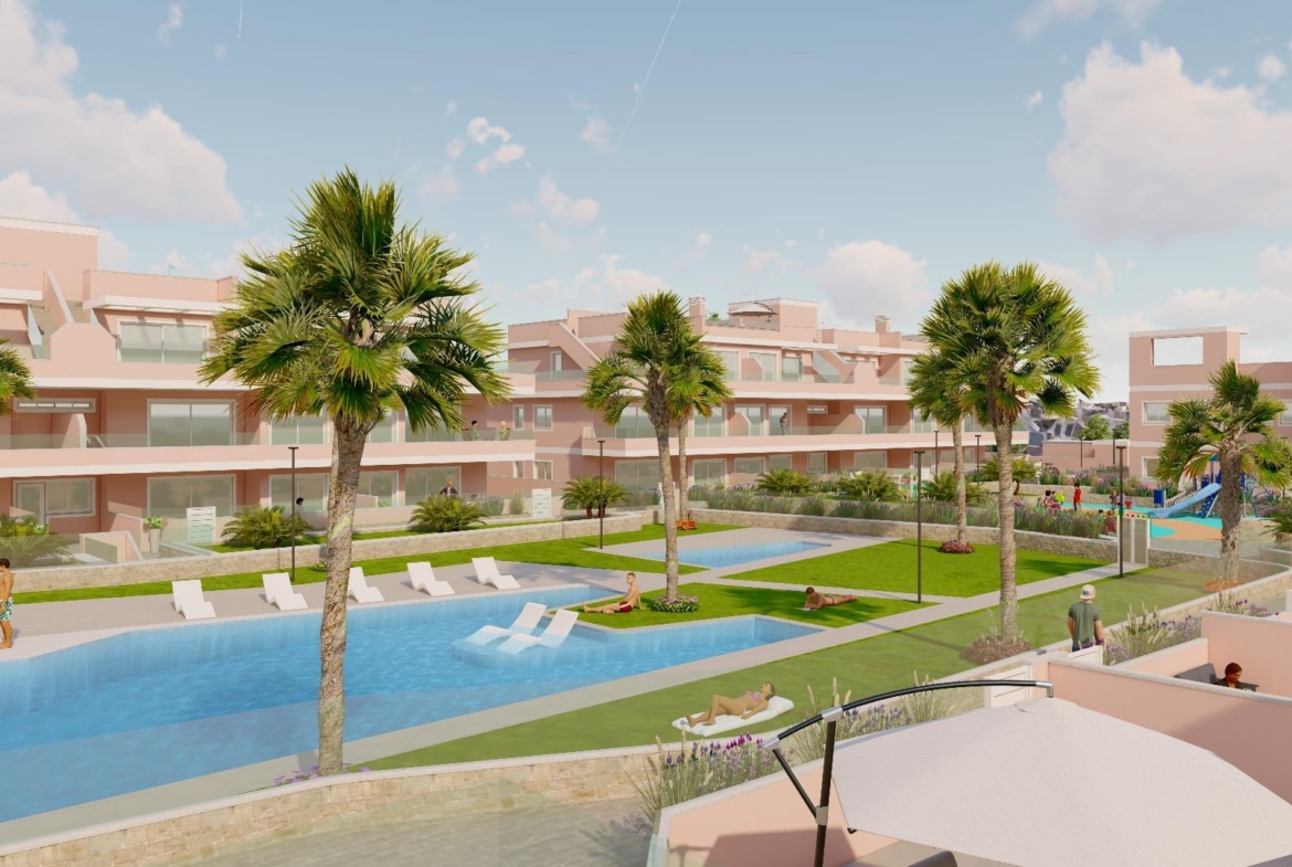 BUNGALOWS DE OBRA NUEVA EN PILAR DE LA HORADADA CON JARDIN DE 57 M2 Y TERRAZA DE 33 M2. GARAJE INCLUIDO. 3 DORM. 2 BAÑOS.
