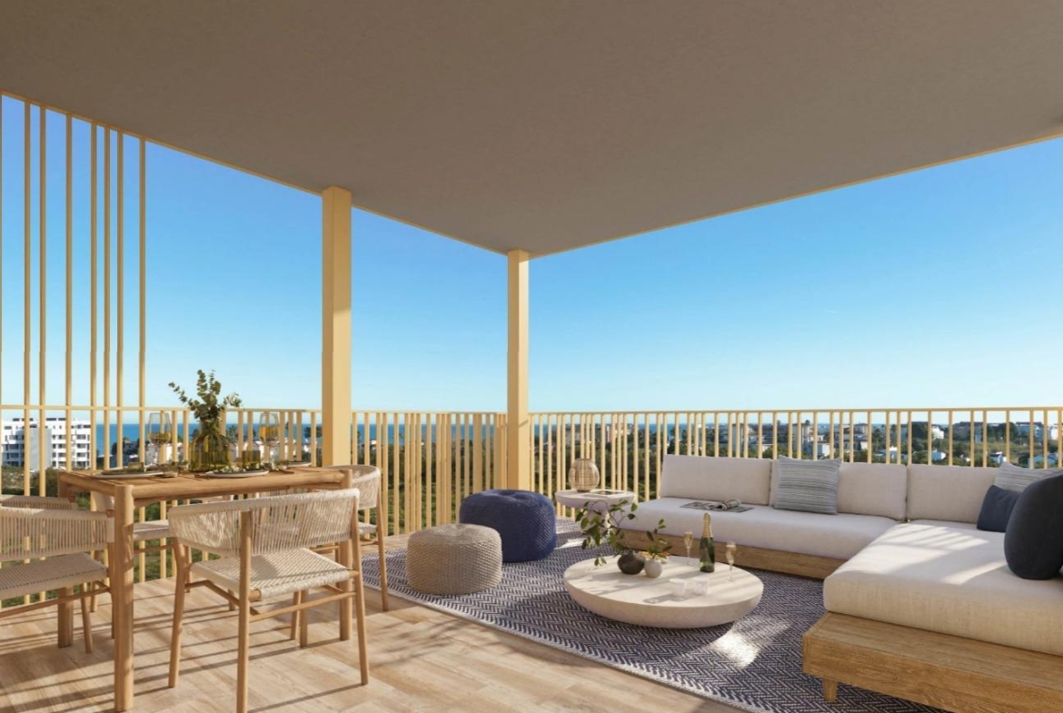 Newly built sustainable homes next to the sea