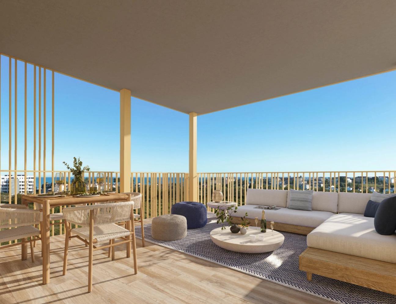 Newly built sustainable homes next to the sea