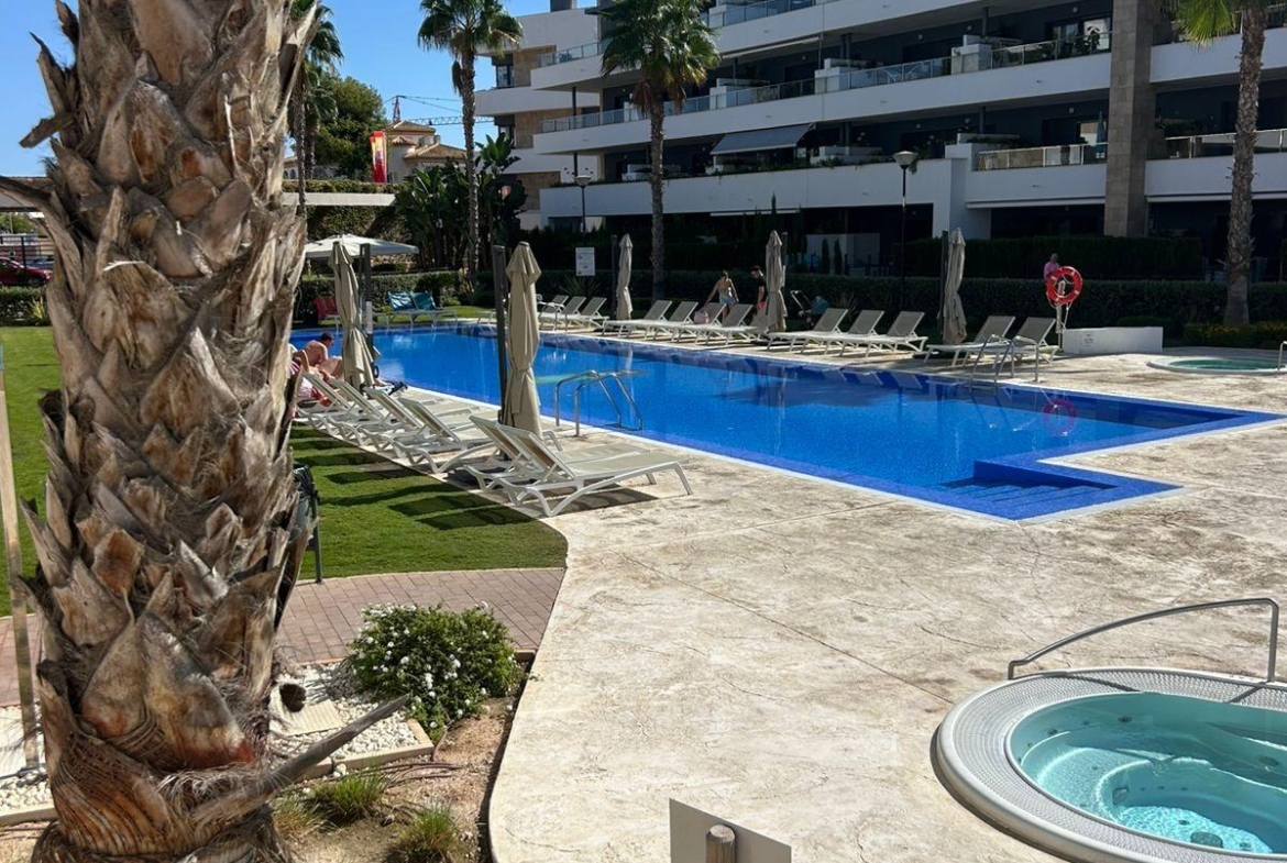 ÁTICO EN PLAYA FLAMENCA CON SOLARIUM PRIVADO. 2 DORM. 2 BAÑOS. 80 M2 DE SUPERFICIE. PISCINAS COMUN.