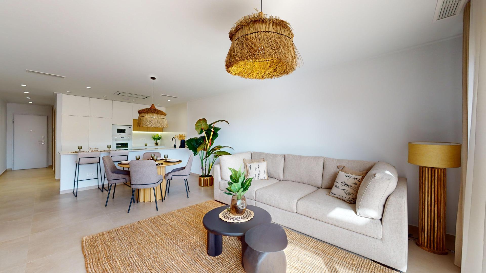 APARTAMENTOS DE OBRA NUEVA EN PILAR DE LA HORADADA CON GARAJE INCLUIDO. 100 M2.TERRAZAS DE 25 M2. 3 DORM. 2 BAÑOS. PISCINA.