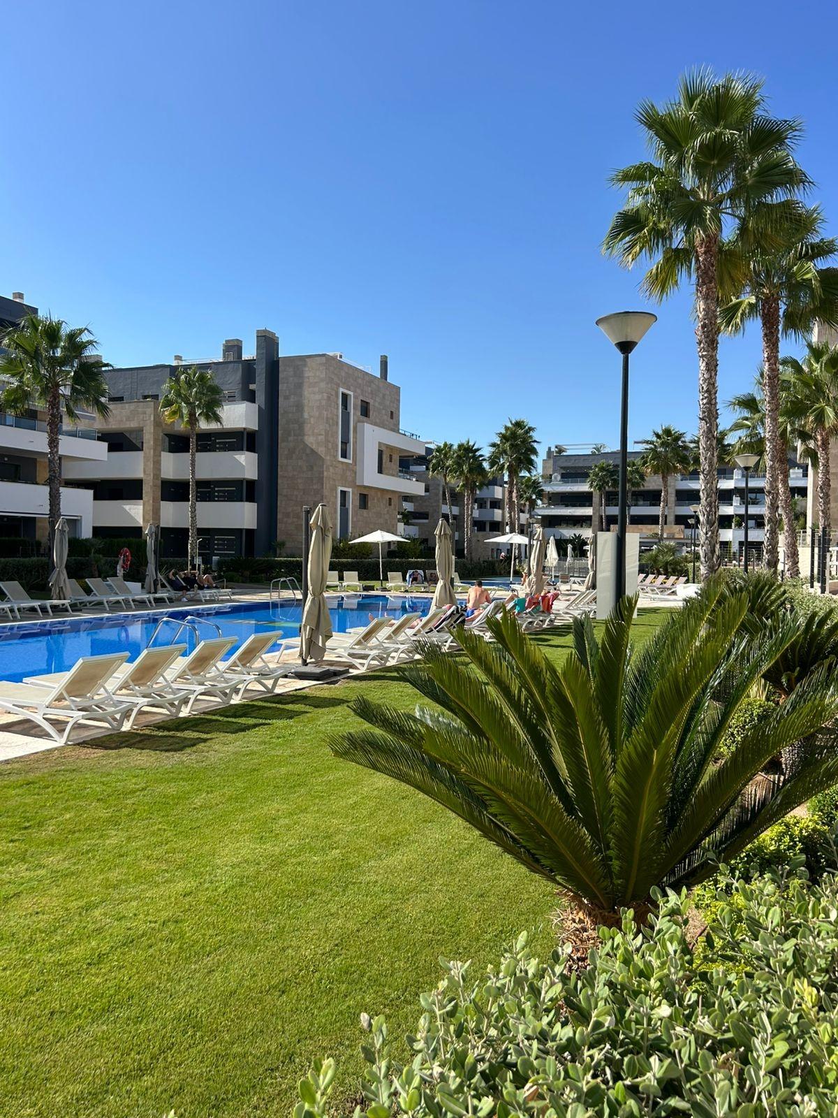 3-47-29 ÁTICO EN PLAYA FLAMENCA CON SOLARIUM PRIVADO. 2 DORM. 2 BAÑOS. 80 M2 DE SUPERFICIE. PISCINAS COMUN.