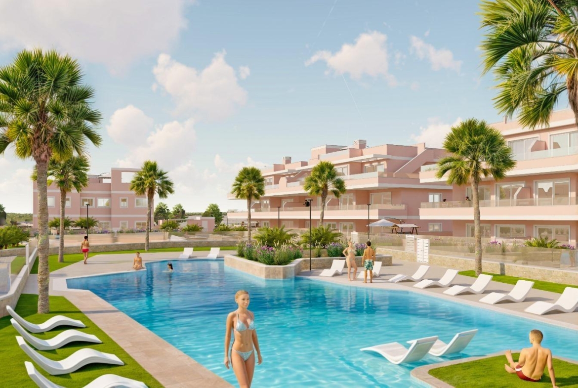 APARTAMENTOS DE OBRA NUEVA EN PILAR DE LA HORADADA CON GARAJE INCLUIDO. 100 M2.TERRAZAS DE 25 M2. 3 DORM. 2 BAÑOS. PISCINA.