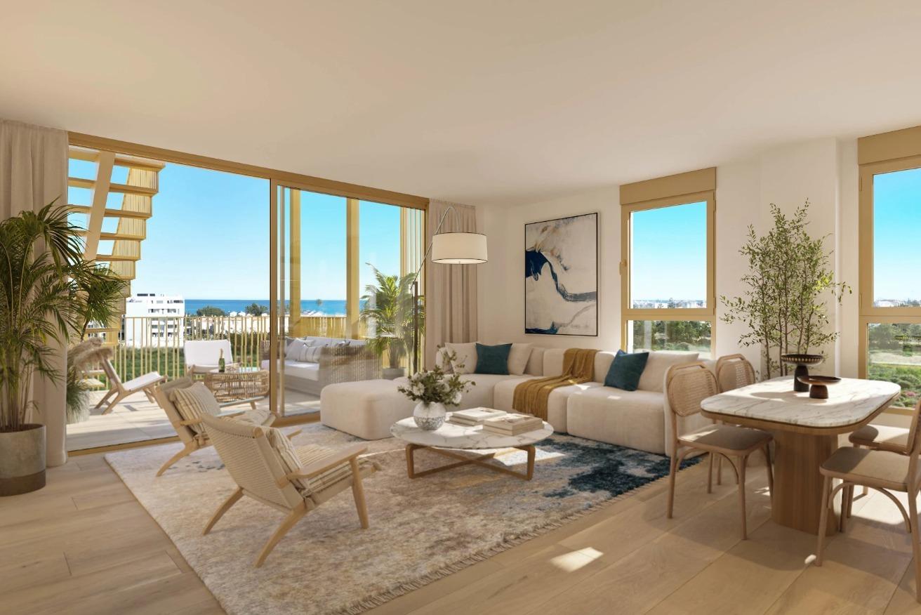 Newly built sustainable homes next to the sea