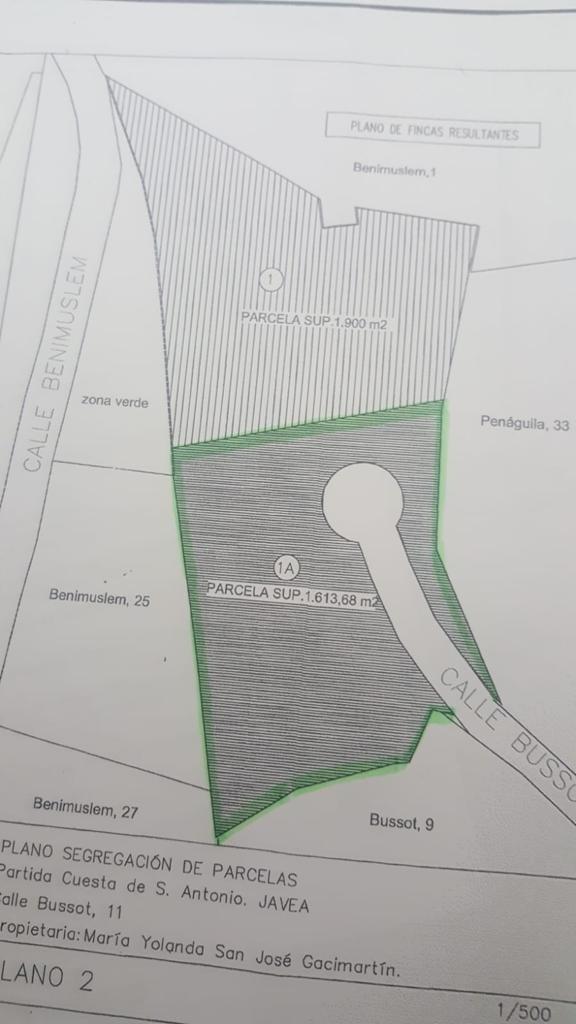 Urban plot in Javea with sea views