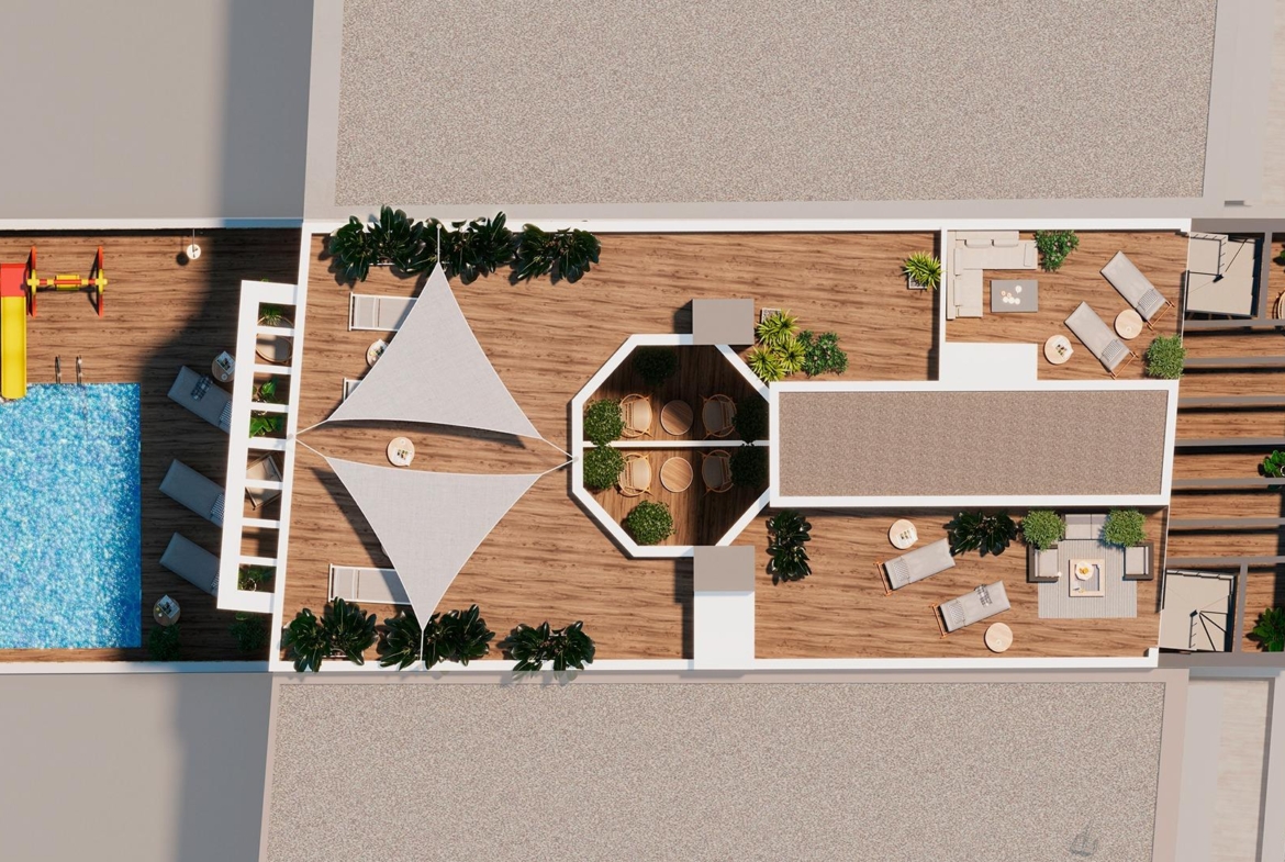 NEW BUILDING 200 METERS FROM PLAYA DEL CURA. WITH COMMUNITY POOL. GYM. SAUNA AND CHILL-OUT AREA.