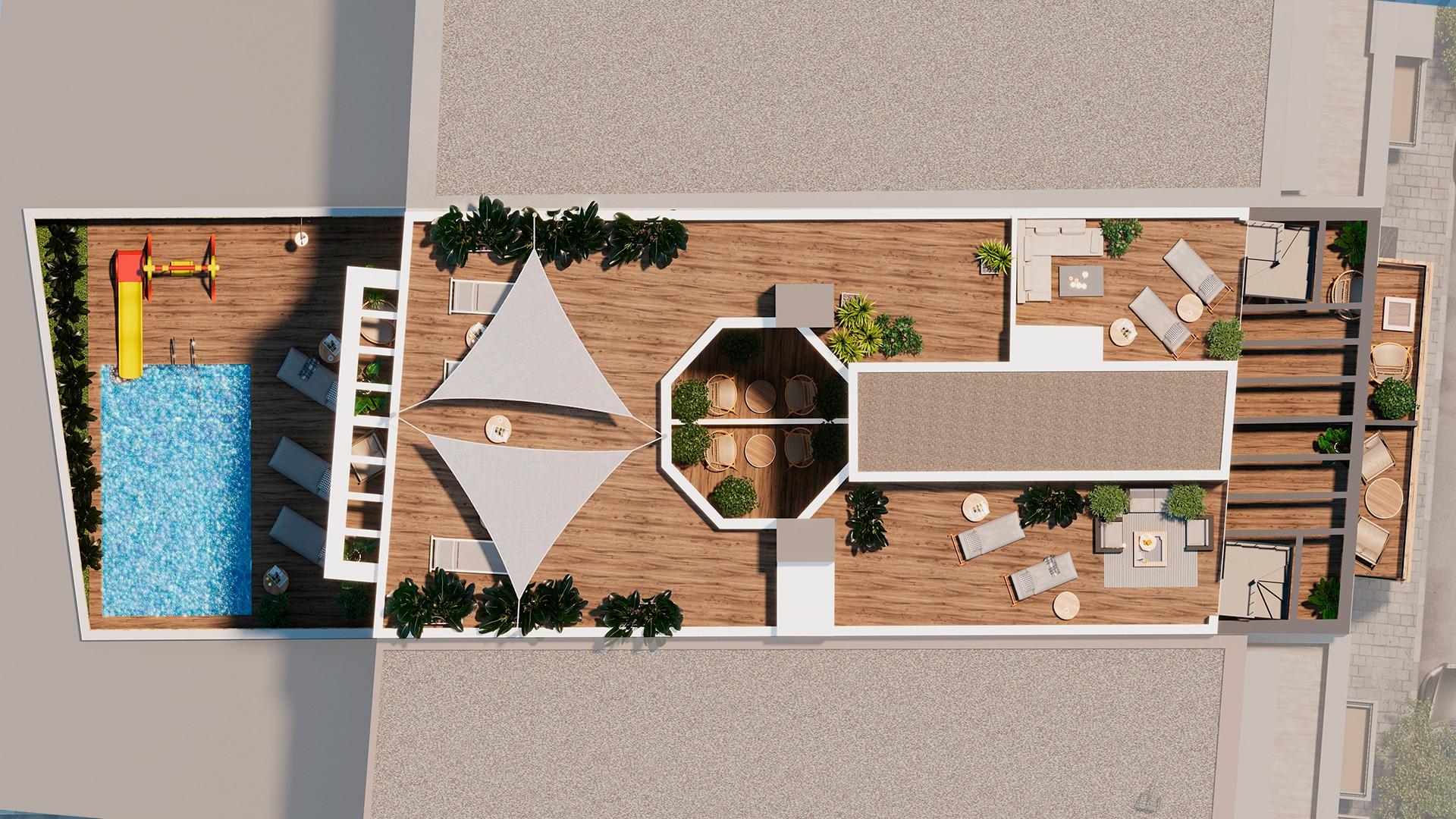 NEW BUILDING 200 METERS FROM PLAYA DEL CURA. WITH COMMUNITY POOL. GYM. SAUNA AND CHILL-OUT AREA.