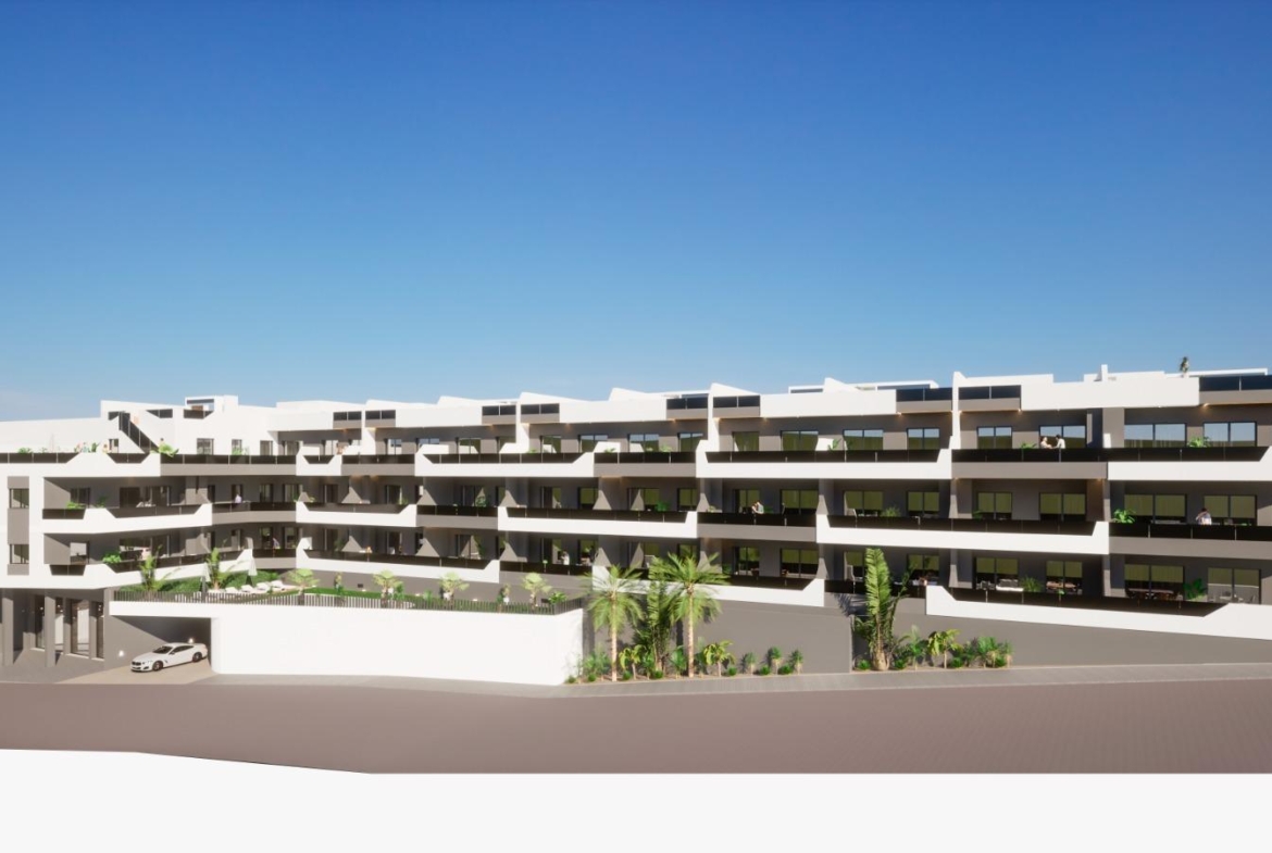 OBRA NUEVA. RESIDENCIAL PRIVADA EN BENIJOFAR. 2 DORM. 2 BAÑOS. TERRAZA 16 M2. PISCINA.
