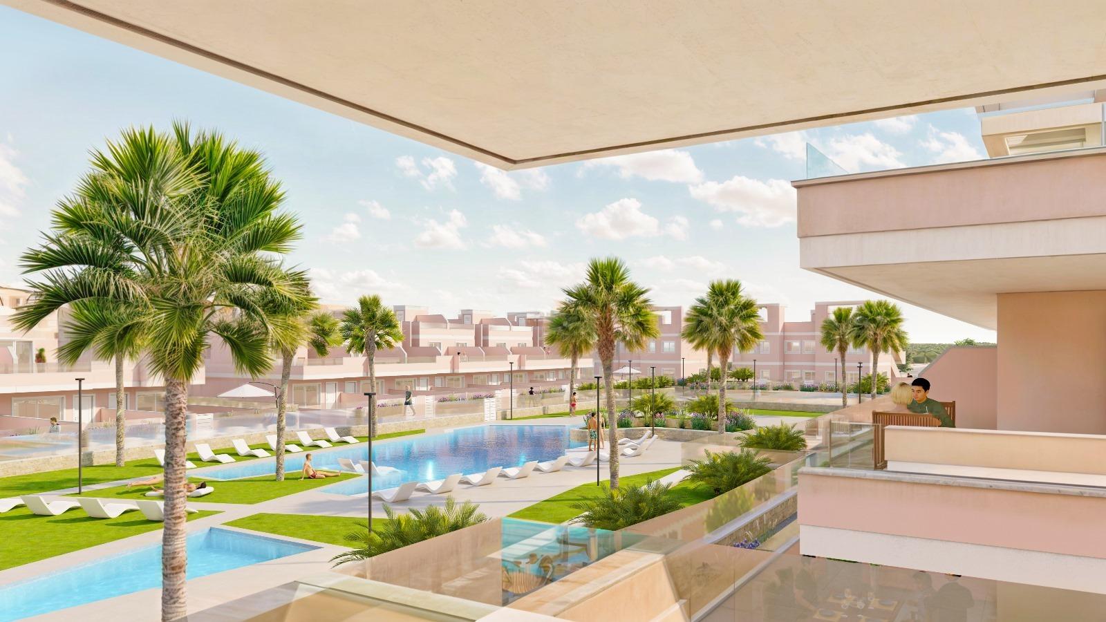BUNGALOWS DE OBRA NUEVA EN PILAR DE LA HORADADA CON JARDIN DE 57 M2 Y TERRAZA DE 33 M2. GARAJE INCLUIDO. 3 DORM. 2 BAÑOS.
