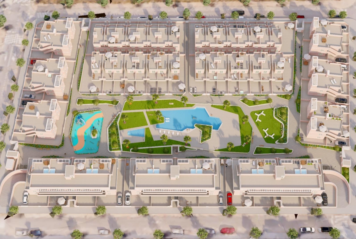 ADOSADOS DE OBRA NUEVA EN PILAR DE LA HORADADA. 3 DORM. 2 BAÑOS. CON PLAZA DE GARAJE Y PISCINA. 83 M2. JARDIN 33 M2. SOLARIUM 34 M2.