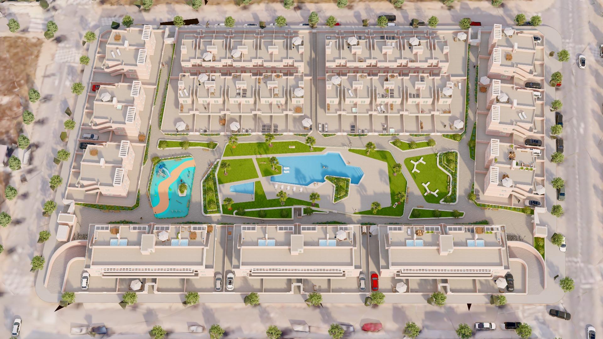 4-15-77 ADOSADOS DE OBRA NUEVA EN PILAR DE LA HORADADA. 3 DORM. 2 BAÑOS. CON PLAZA DE GARAJE Y PISCINA. 83 M2. JARDIN 33 M2. SOLARIUM 34 M2.