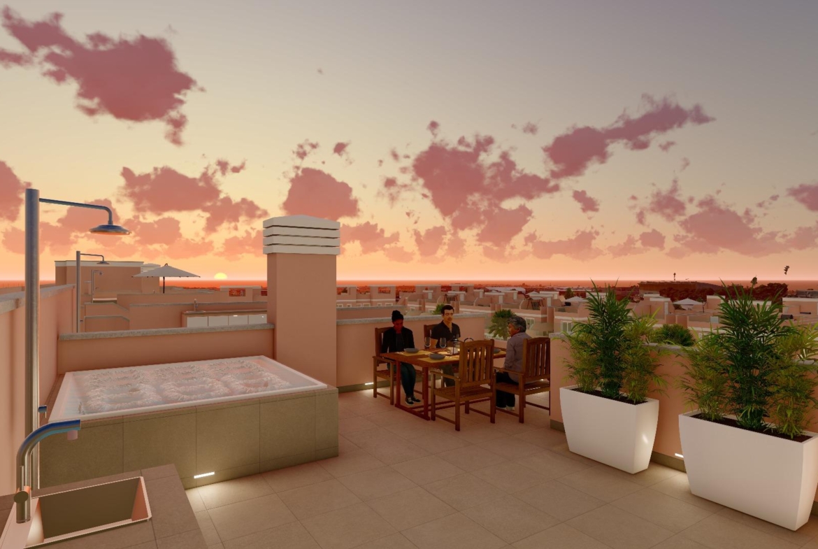 ADOSADOS DE OBRA NUEVA EN PILAR DE LA HORADADA. 3 DORM. 2 BAÑOS. CON PLAZA DE GARAJE Y PISCINA. 83 M2. JARDIN 33 M2. SOLARIUM 34 M2.