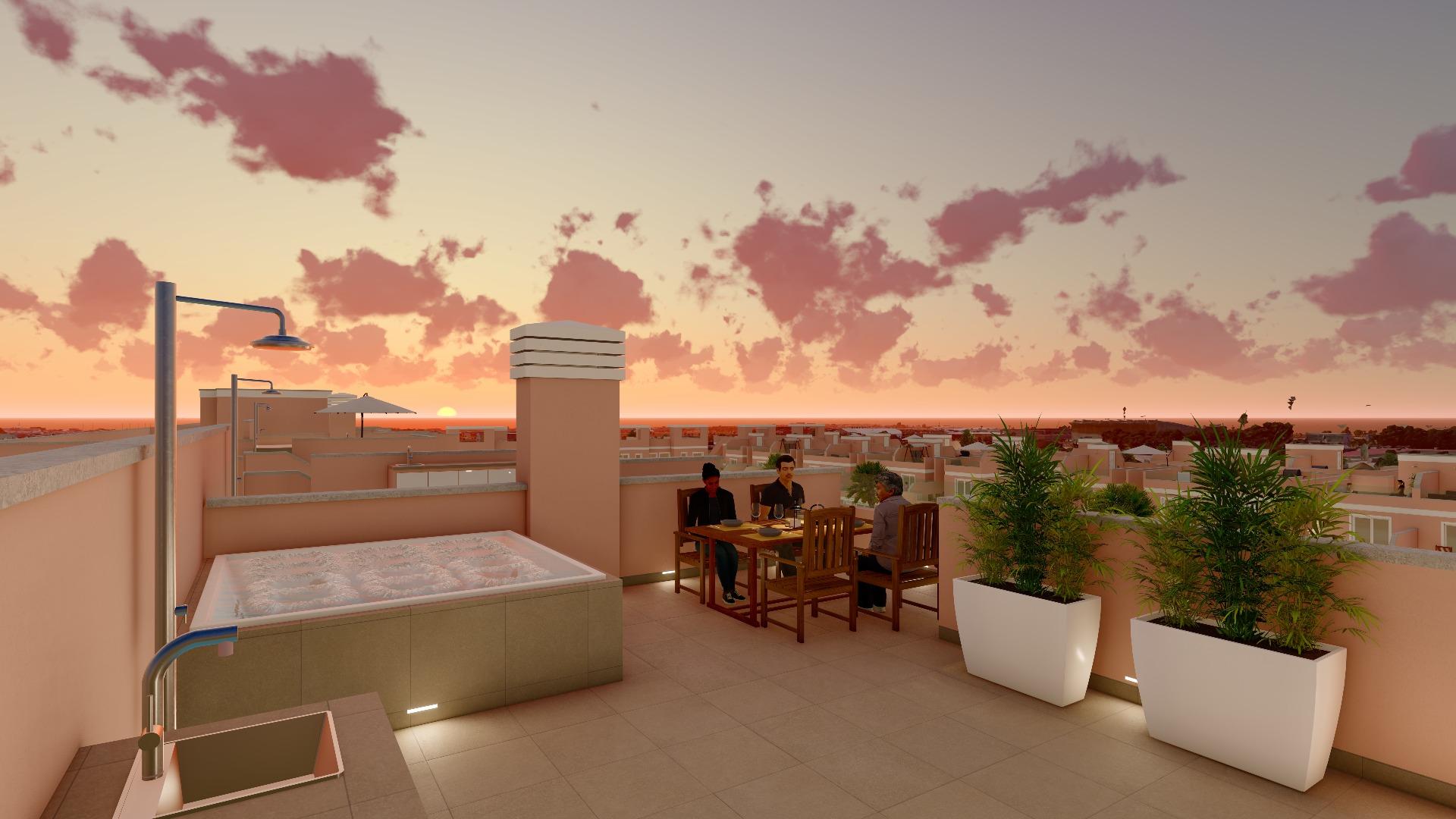 4-17-68 ADOSADOS DE OBRA NUEVA EN PILAR DE LA HORADADA. 3 DORM. 2 BAÑOS. CON PLAZA DE GARAJE Y PISCINA. 83 M2. JARDIN 33 M2. SOLARIUM 34 M2.