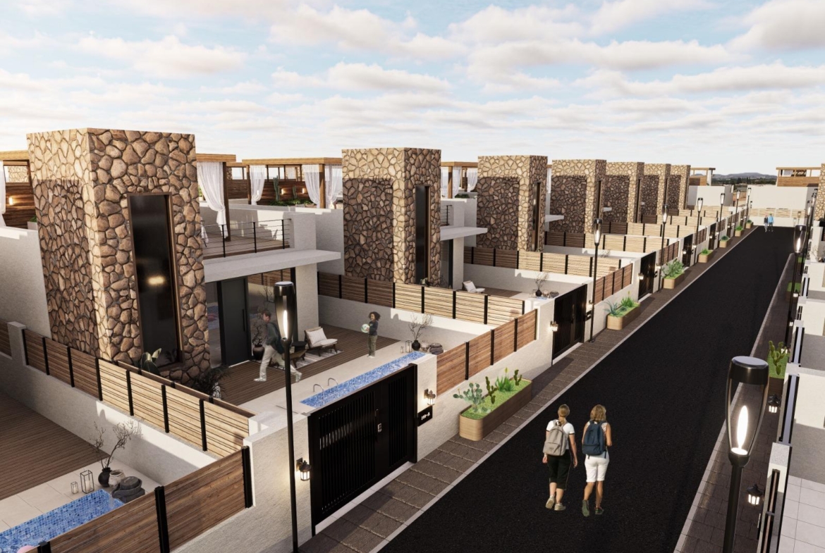 VILLA DE LUJO EN (LA PINILLA) MURCIA. PISCINA. 3 DORM. 4 BAÑOS. PARCELA 300 M2. OPLOSMIDDEL 100 M2.