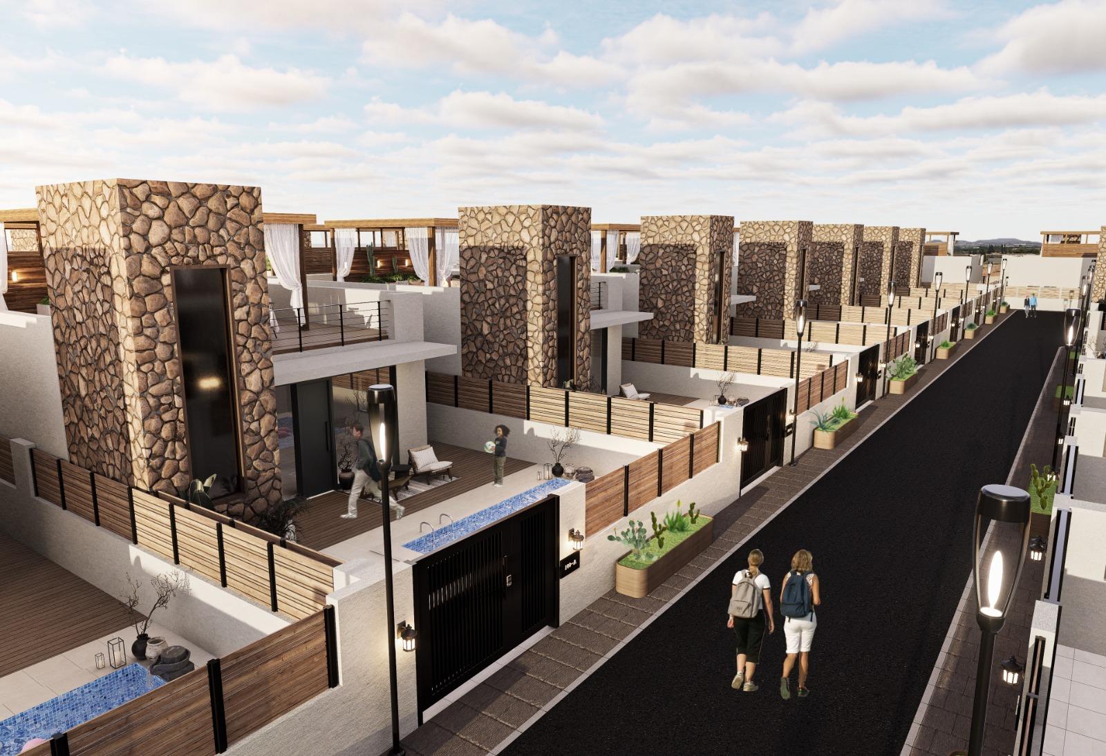 VILLA DE LUJO EN (LA PINILLA) MURCIA. PISCINA. 3 DORM. 4 BAÑOS. PARCELA 300 M2. OPLOSMIDDEL 100 M2.