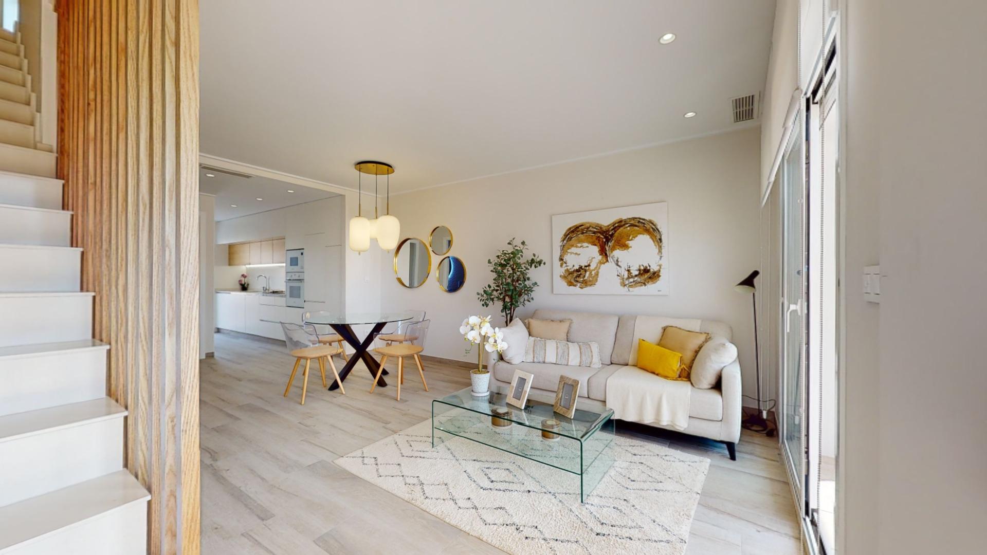 4-30-33 ADOSADOS DE OBRA NUEVA EN PILAR DE LA HORADADA. 3 DORM. 2 BAÑOS. CON PLAZA DE GARAJE Y PISCINA. 83 M2. JARDIN 33 M2. SOLARIUM 34 M2.