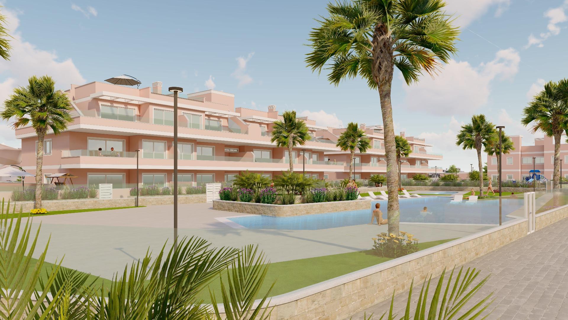 4-6-109 ADOSADOS DE OBRA NUEVA EN PILAR DE LA HORADADA. 3 DORM. 2 BAÑOS. CON PLAZA DE GARAJE Y PISCINA. 83 M2. JARDIN 33 M2. SOLARIUM 34 M2.