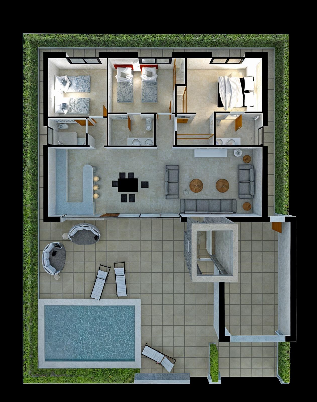 VILLA DE LUJO EN (LA PINILLA) MURCIA. PISCINA. 3 DORM. 4 BAÑOS. PARCELA 300 M2. OPLOSMIDDEL 100 M2.