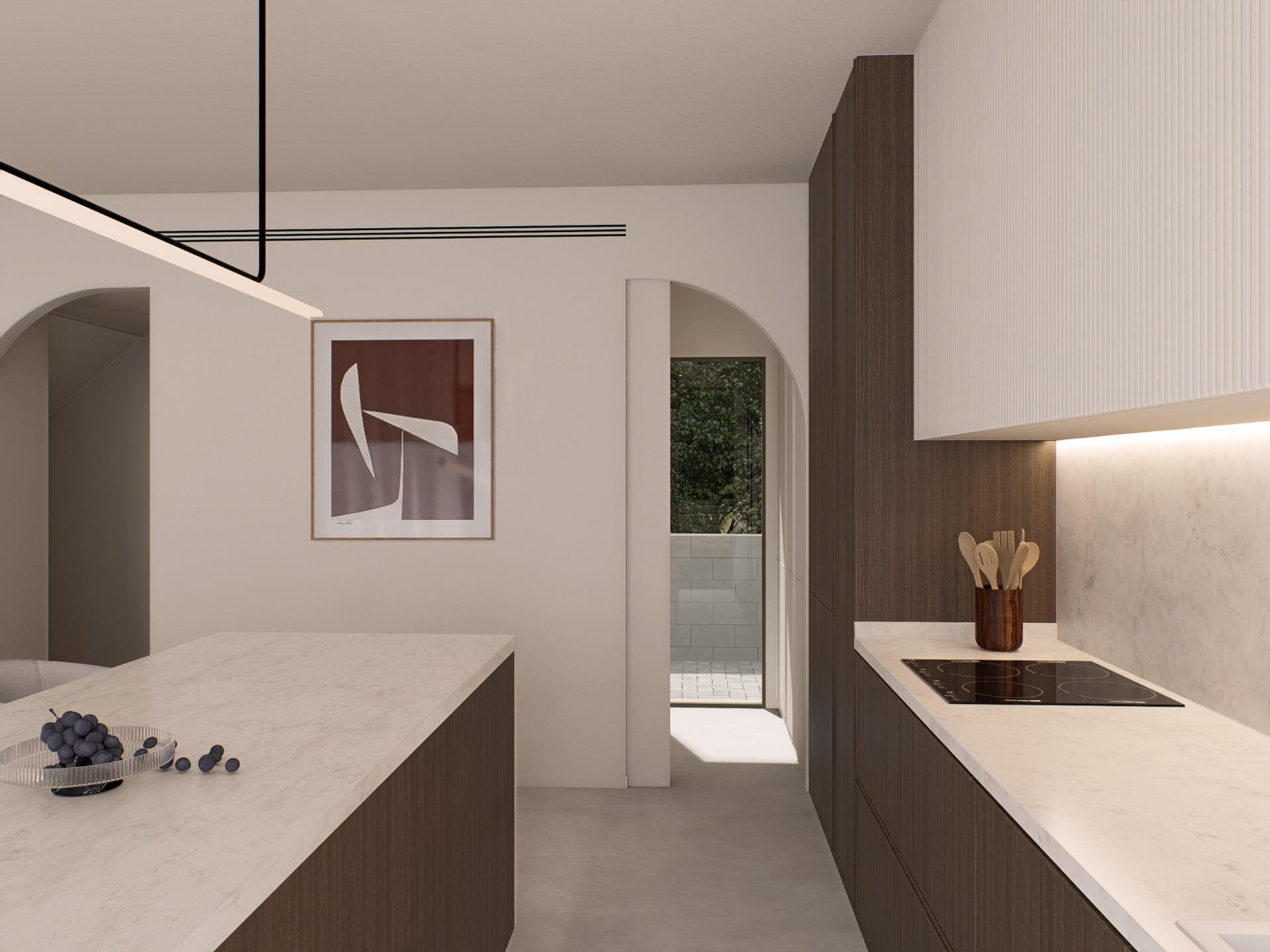 4-9-93 OBRA NUEVA EN GRAN ALACANT. DRIE DOLLAR. JARDIN Y PROPIA PISCINA. MODELO BELLAS.