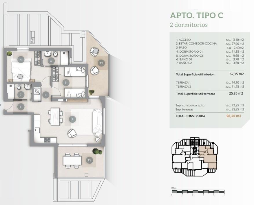 Nieuw gebouwde appartementen met uitzicht op de zee