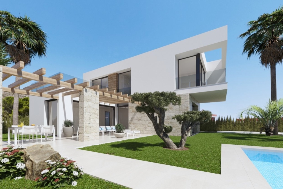 Villas independientes con piscina y vistas al mar en Sierra Cortina