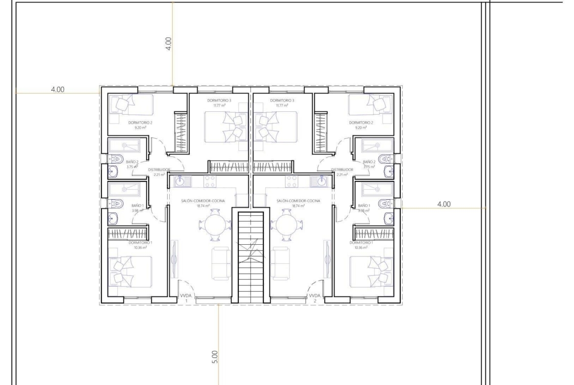 OBRA NUEVA! BUNGALOW EN PLANTA ALTA CON SOLARIUM PRIVADO DE 63 M2. 3 DORM. 2 BAÑOS. SUPERFICIE 71 M2.
