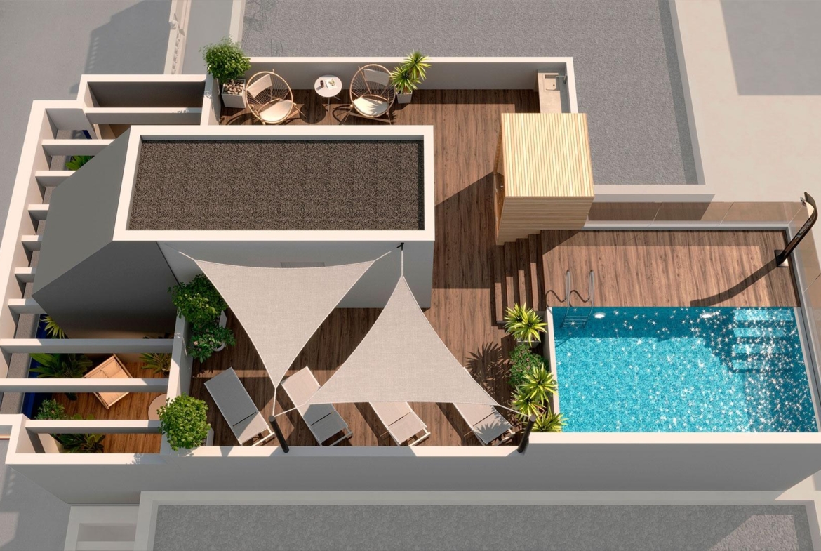 NEW BUILD IN PLAYA DE ACEQUION. 2 BEDROOMS. 2 BATHROOMS. COMMUNITY POOL. BARBECUE AND CHILL-OUT AREA.