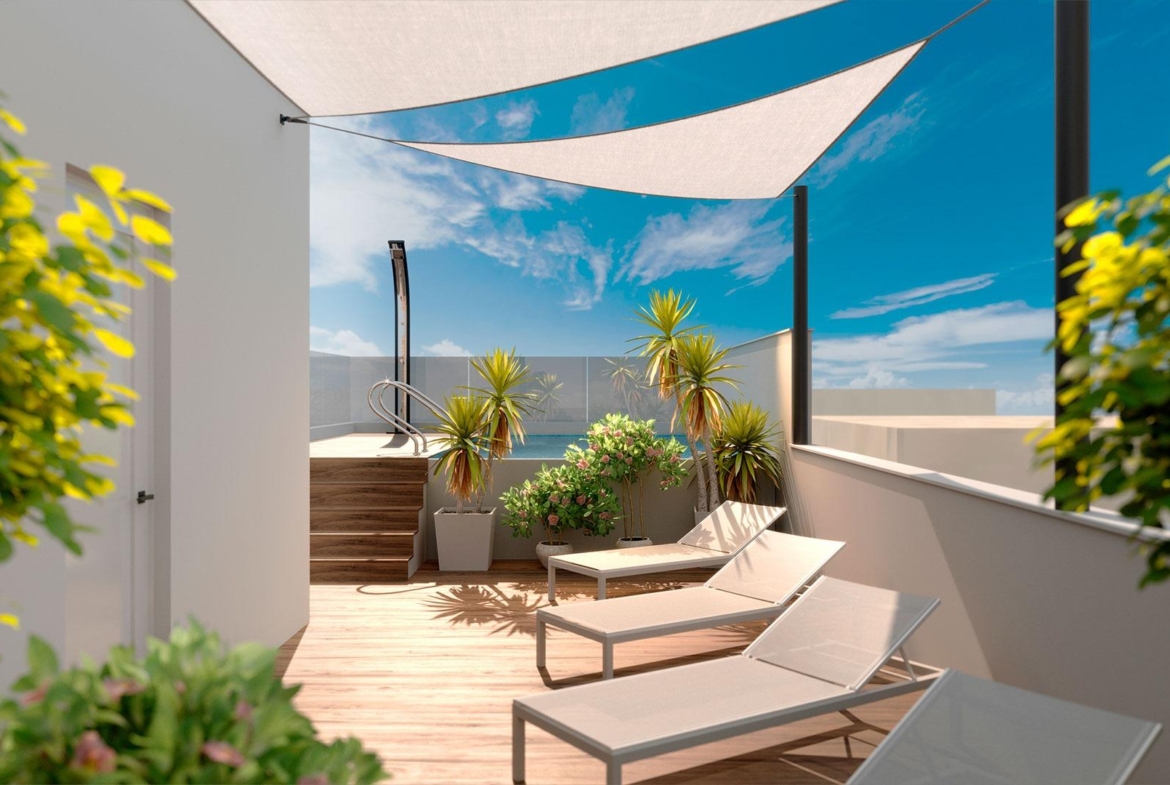 NEW BUILD IN PLAYA DE ACEQUION. 2 BEDROOMS. 2 BATHROOMS. COMMUNITY POOL. BARBECUE AND CHILL-OUT AREA.