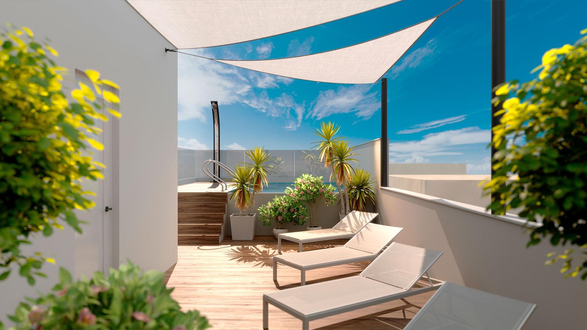 5-7-52 NEW BUILD IN PLAYA DE ACEQUION. 2 BEDROOMS. 2 BATHROOMS. COMMUNITY POOL. BARBECUE AND CHILL-OUT AREA.