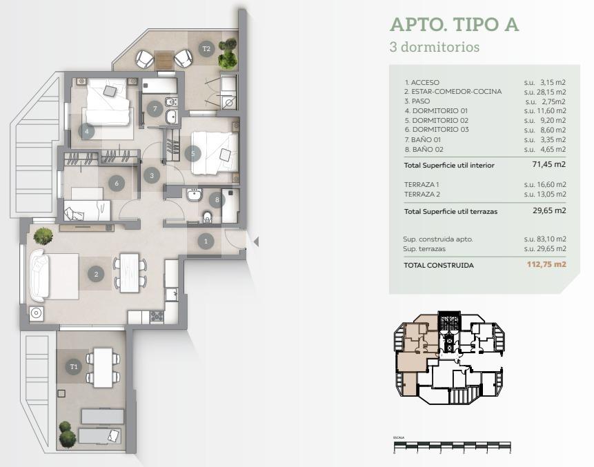 Nieuw gebouwde appartementen met uitzicht op de zee