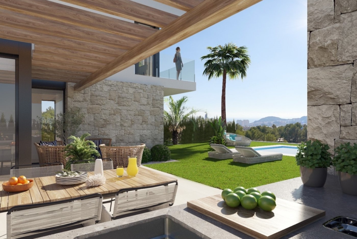 Villas independientes con piscina y vistas al mar en Sierra Cortina