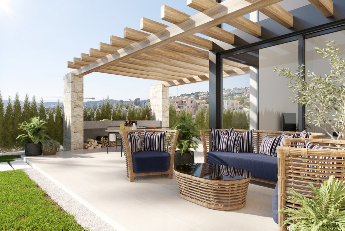 Villas independientes con piscina y vistas al mar en Sierra Cortina