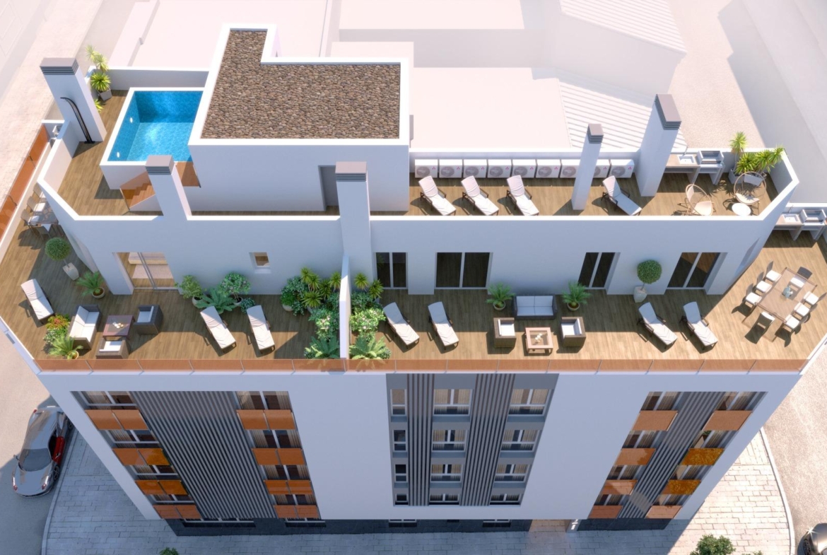 Nueva construcción de edificio moderno en el corazón de Las Carolinas en Alicante.