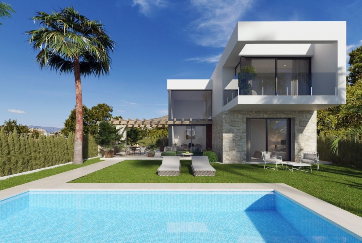 Villas independientes con piscina y vistas al mar en Sierra Cortina